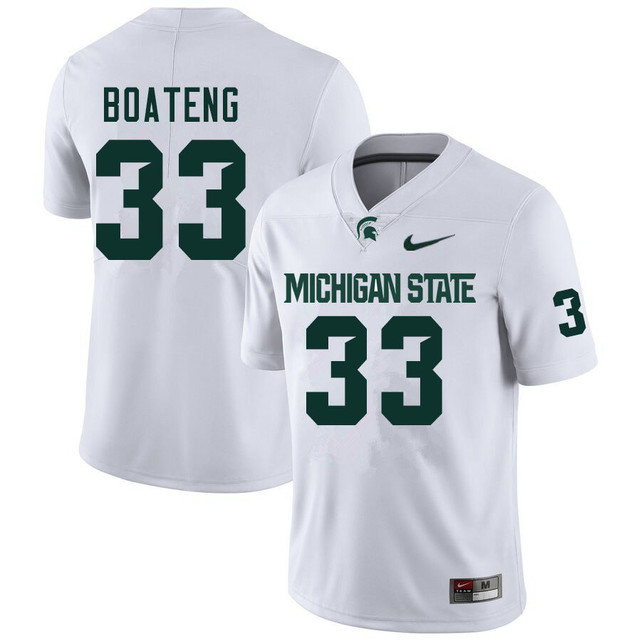 Men #33 Jeslord Boateng Michigan State Spartans College Football Jerseys Sale-White